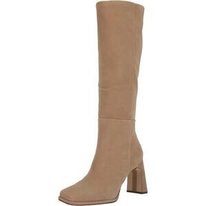 NEW Sam Edelman Issabel Knee High Boots Womens 9 Beige Suede Classy Minimalist